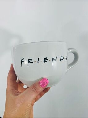 Friends T.V. Show Vintage White Large Mug NBC Label 16oz Moon Shape